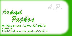 arpad pajkos business card